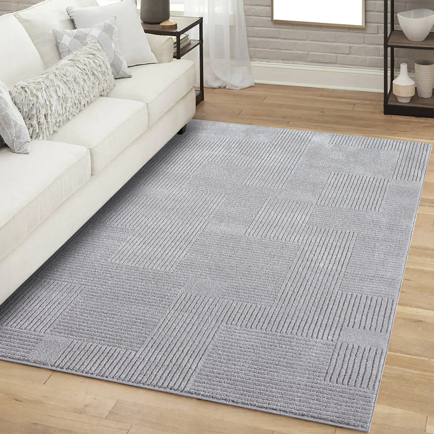 Fendi 177 grau Moderner Designer Teppich