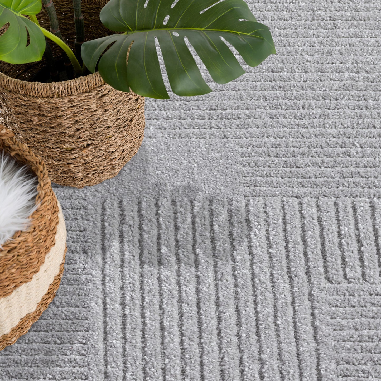 Fendi 177 grau Moderner Designer Teppich