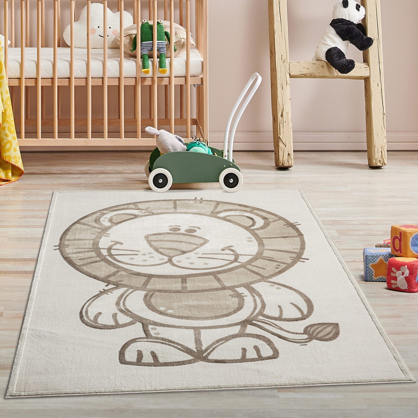 Luna 717 creme / Kinderteppich Löwe
