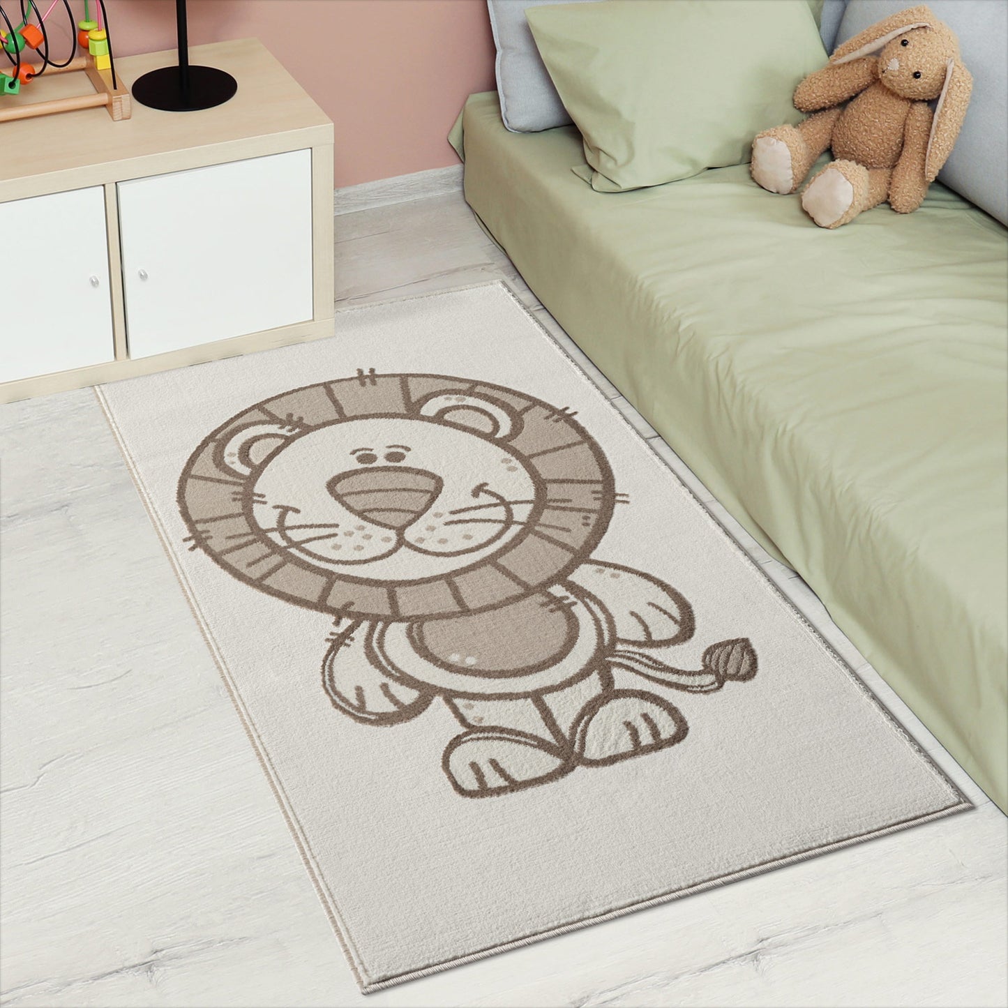 Luna 717 creme / Kinderteppich Löwe