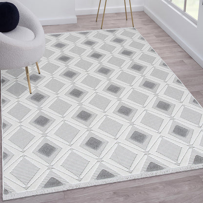 Range 9830 beige hochqualitativer Boho-Designer Teppich, moderne Musterung