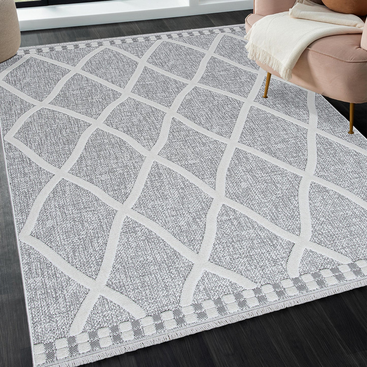 Range 9810 grau hochqualitativer Boho-Designer Teppich, moderne Musterung