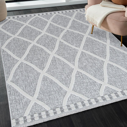 Range 9810 grau hochqualitativer Boho-Designer Teppich, moderne Musterung