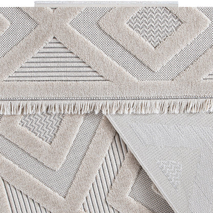 Range 9800 beige hochqualitativer Boho-Designer Teppich, moderne Musterung