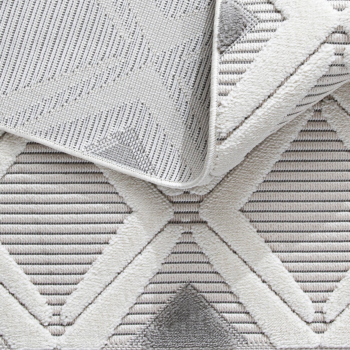 Range 9830 beige hochqualitativer Boho-Designer Teppich, moderne Musterung