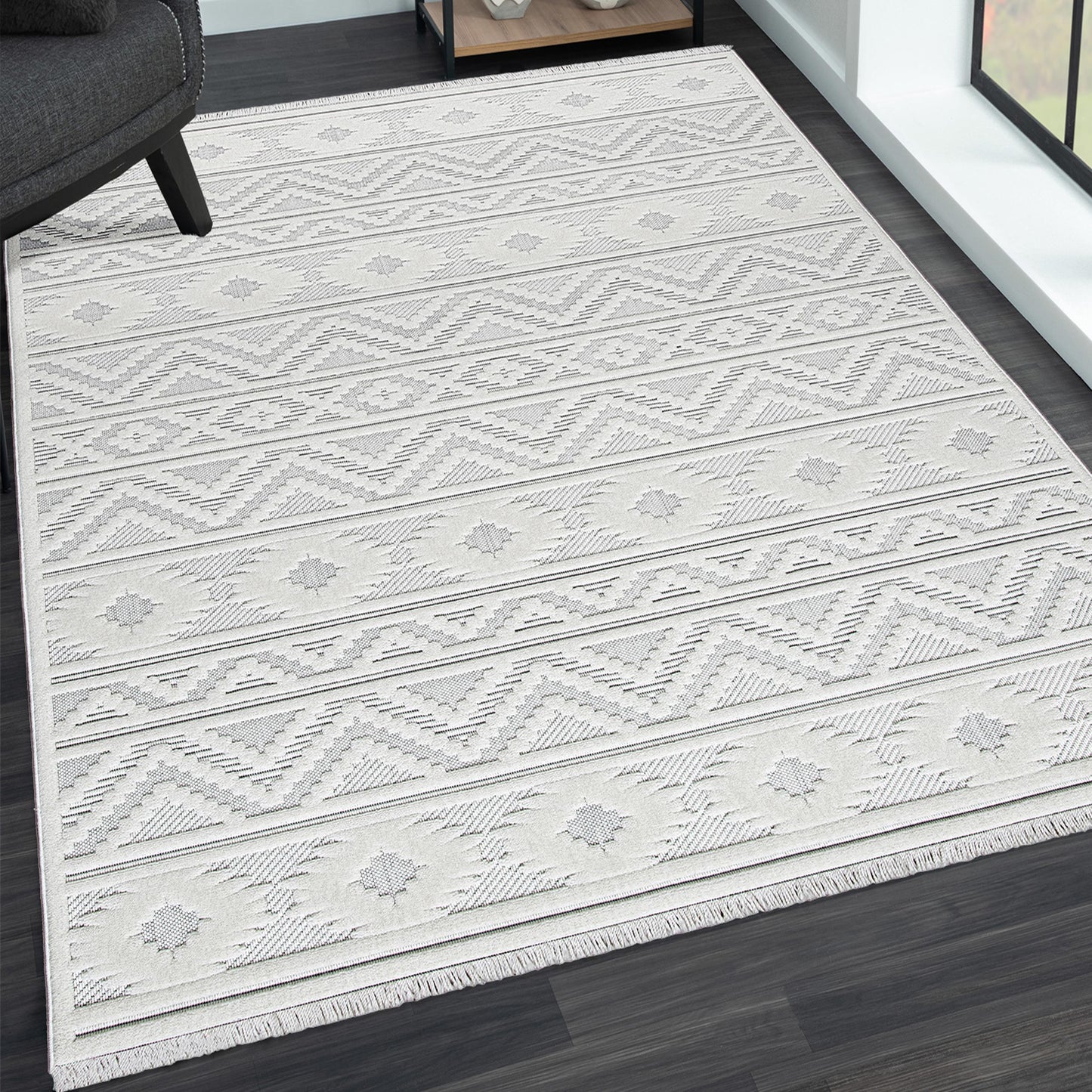Range 9820 creme hochqualitativer Boho-Designer Teppich, moderne Musterung