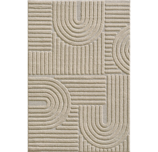 Aliya 1121 beige Boho-Stil Teppich Hochtief Musterung
