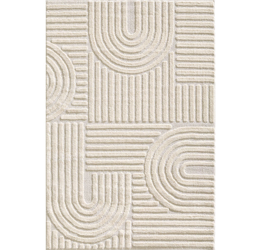 Aliya 1121 creme Boho-Stil Teppich Hochtief Musterung