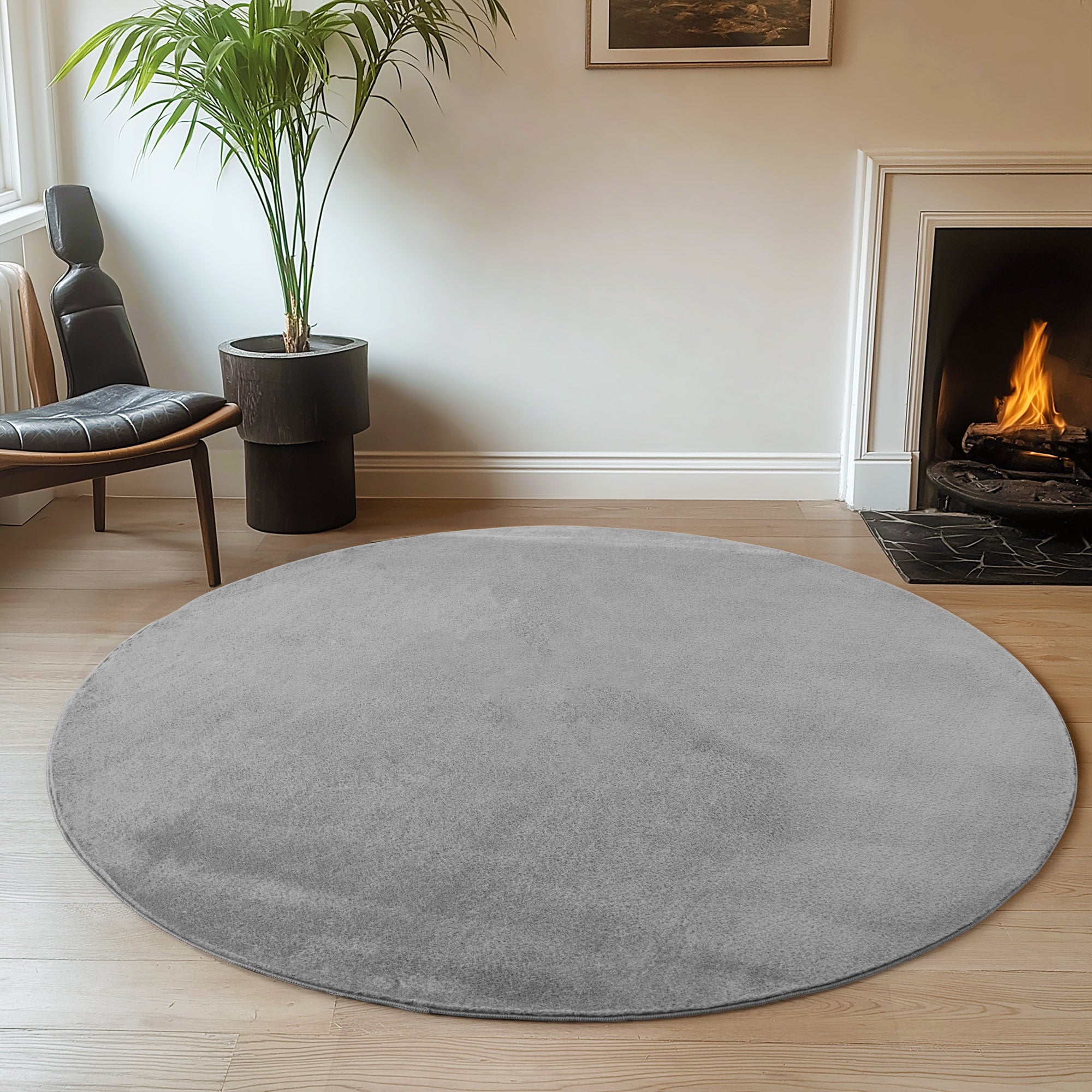 Amber 1400 grau kuschelig & weich Plüschteppich
