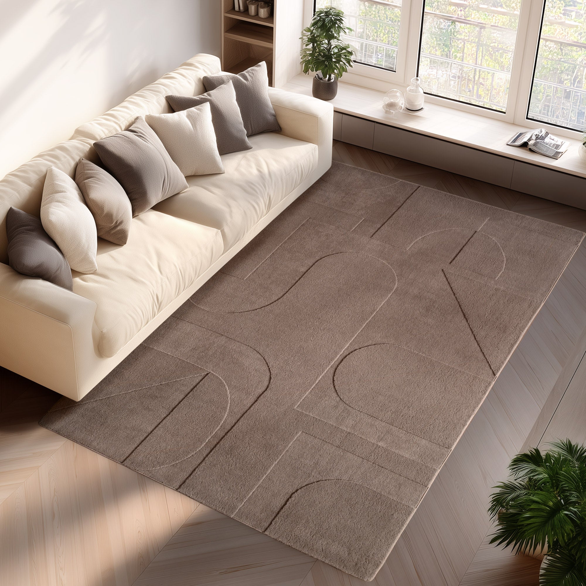 Pia 1614 beige Moderner Designer Teppich