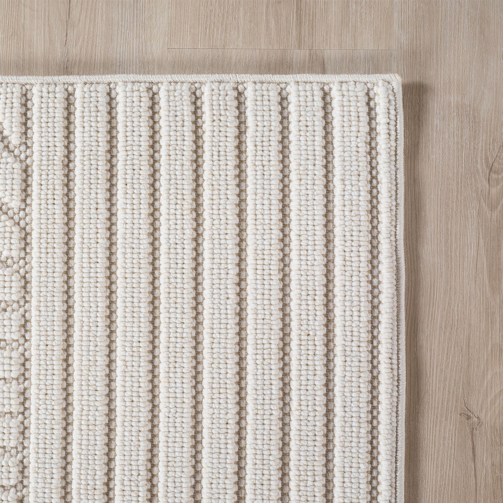 Hira 2201 creme, geflochtener weichflor Teppich, tolle Musterungen