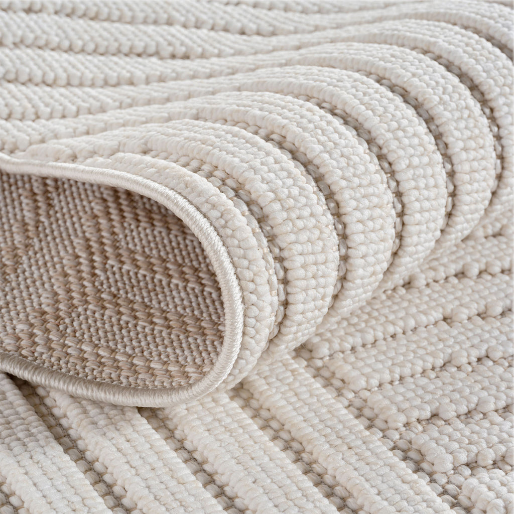 Hira 2201 creme, geflochtener weichflor Teppich, tolle Musterungen