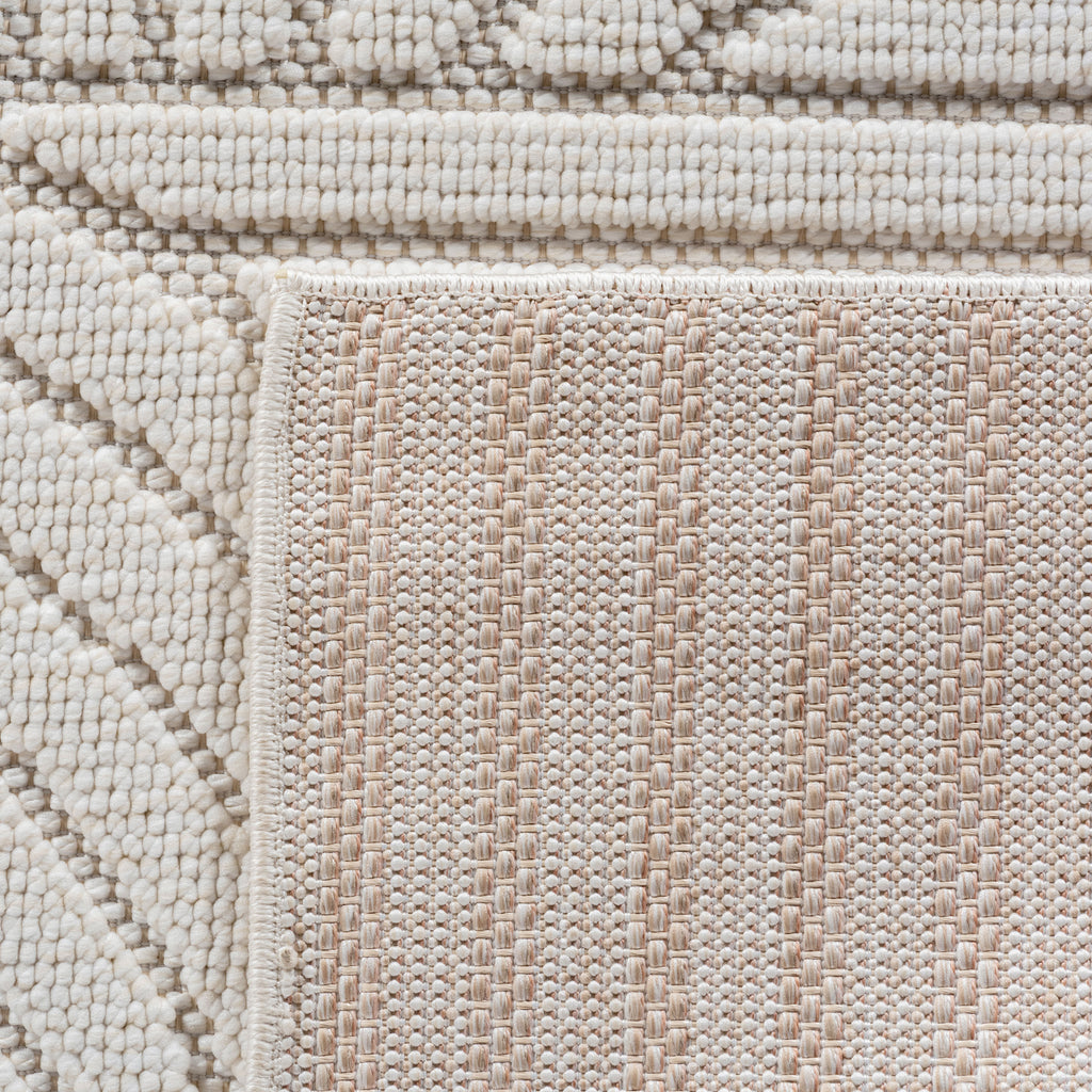 Hira 2201 creme, geflochtener weichflor Teppich, tolle Musterungen