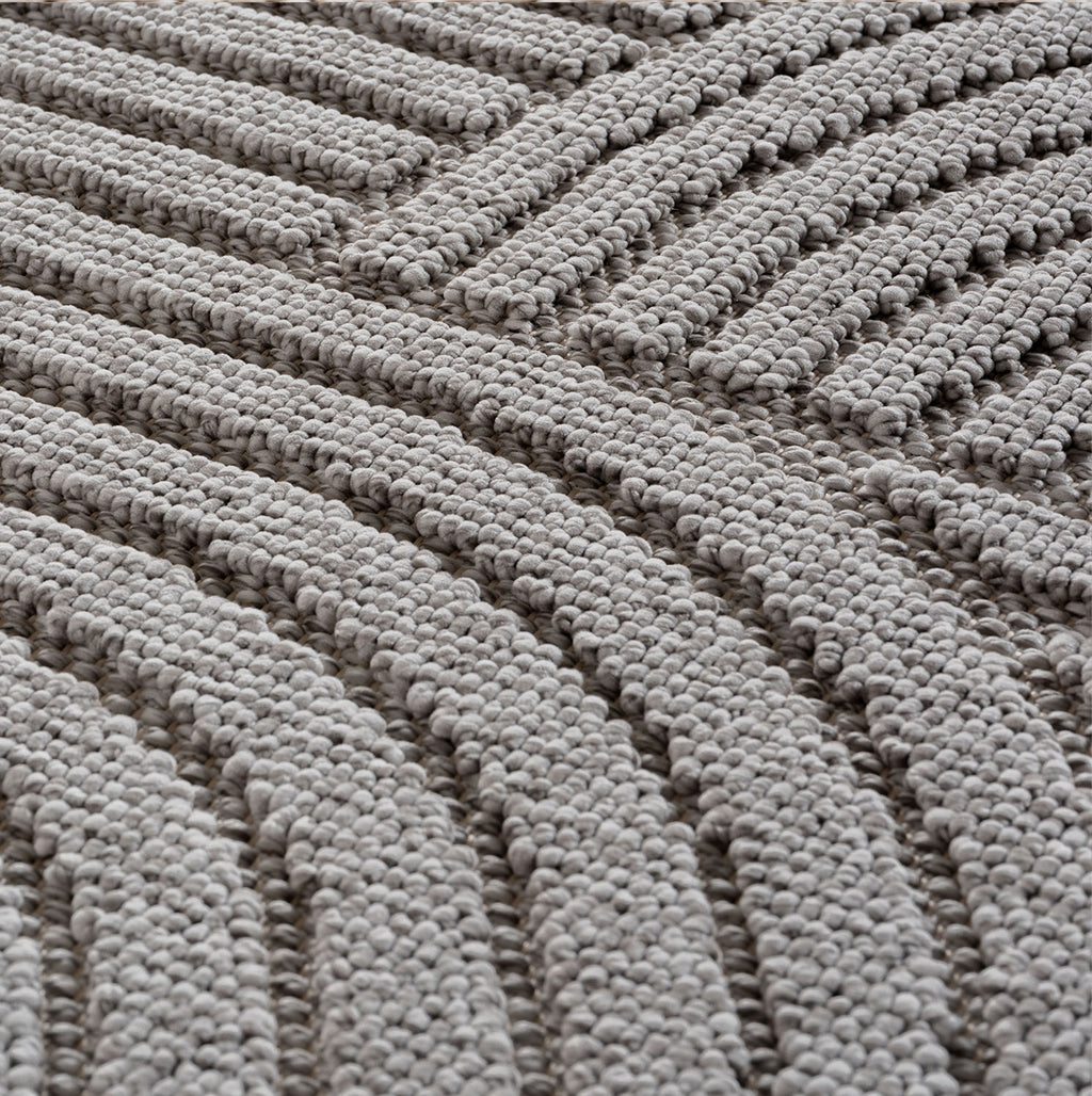 Hira 2201 grau, geflochtener weichflor Teppich, tolle Musterungen