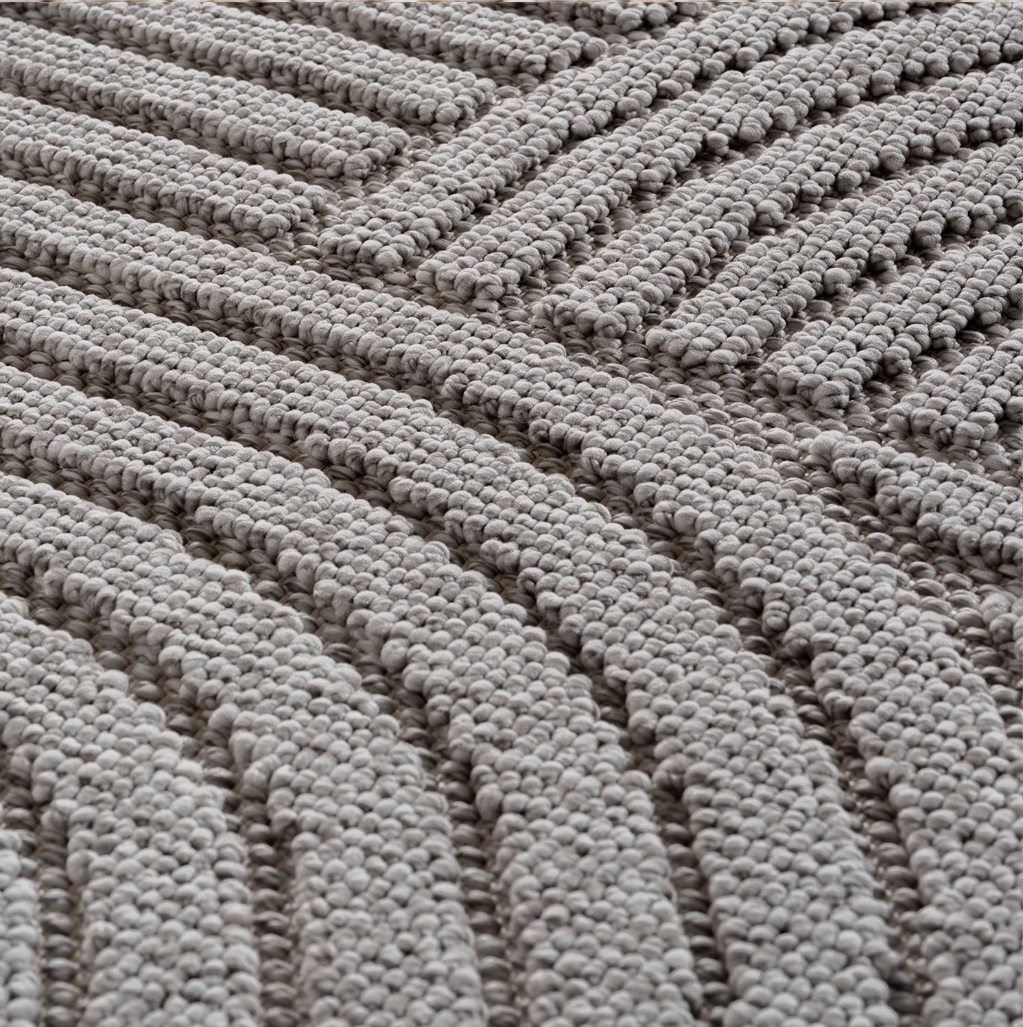 Hira 2201 grau, geflochtener weichflor Teppich, tolle Musterungen