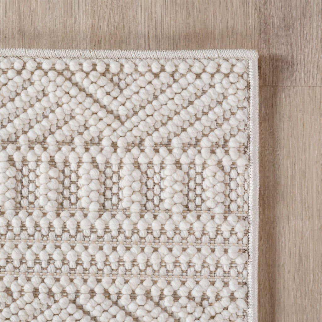 Hira 2202 creme, geflochtener weichflor Teppich, tolle Musterungen