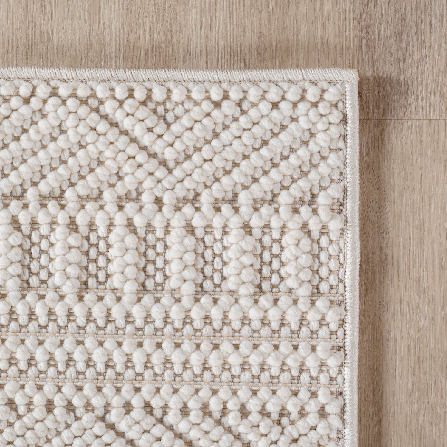 Hira 2202 creme, geflochtener weichflor Teppich, tolle Musterungen