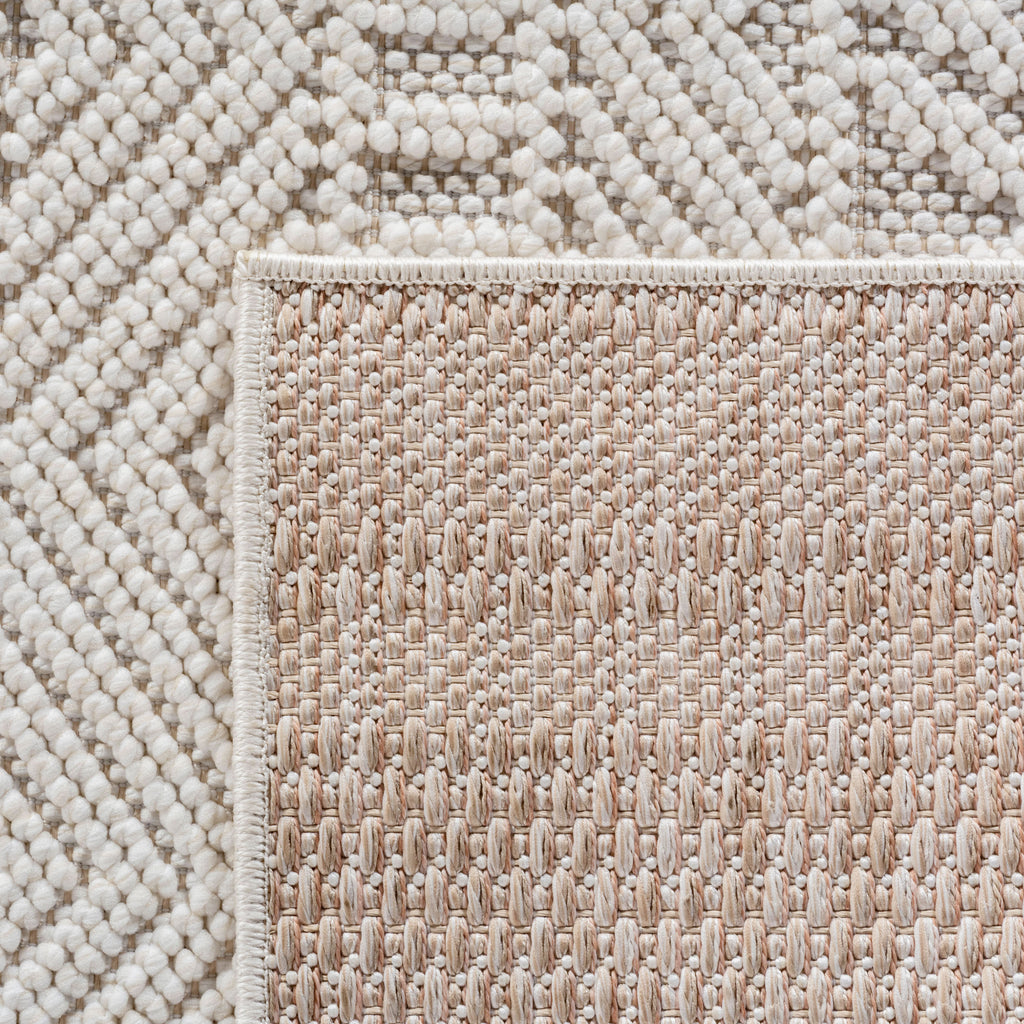 Hira 2202 creme, geflochtener weichflor Teppich, tolle Musterungen