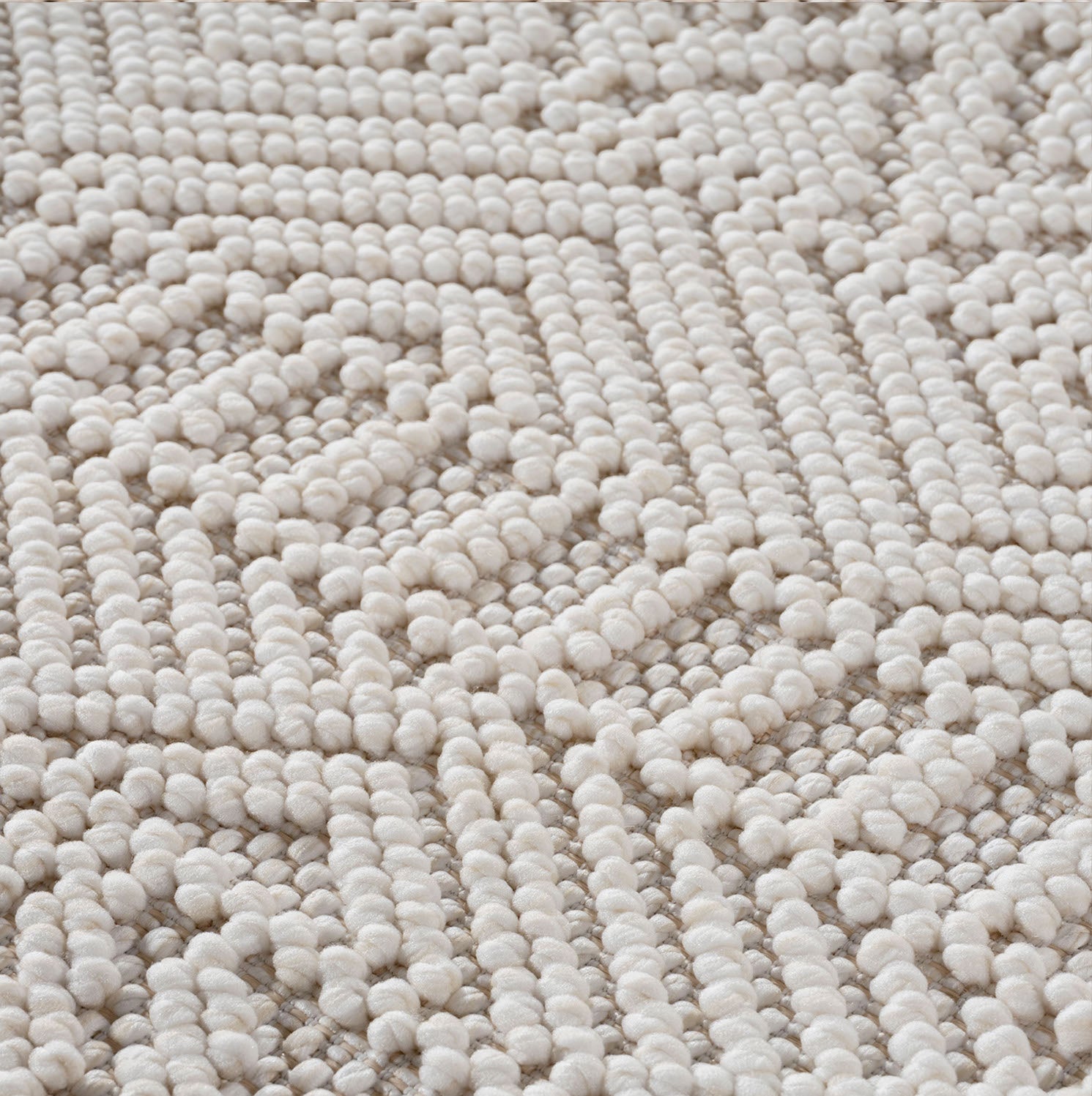 Hira 2202 creme, geflochtener weichflor Teppich, tolle Musterungen