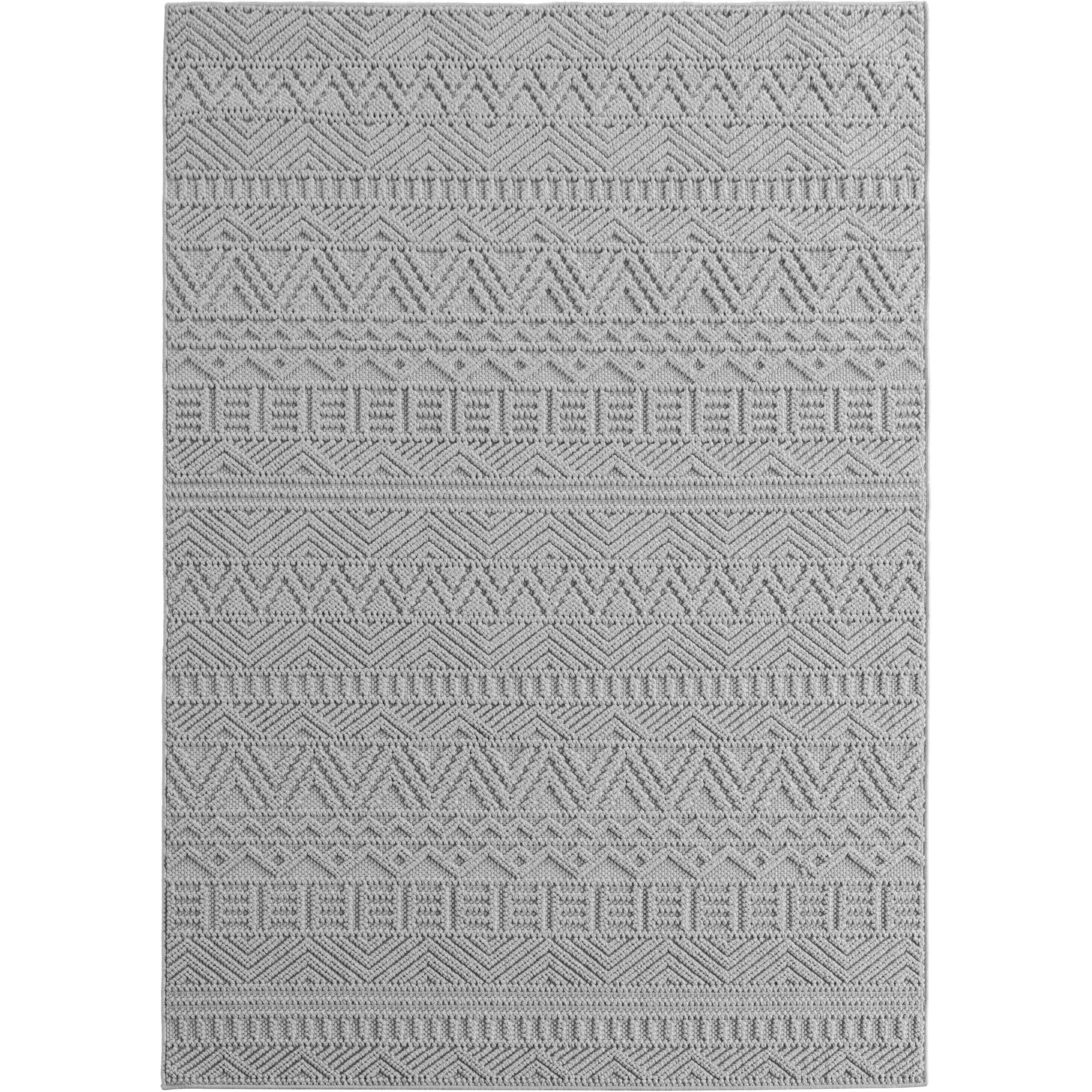 Hira 2202 grau, geflochtener weichflor Teppich, tolle Musterungen