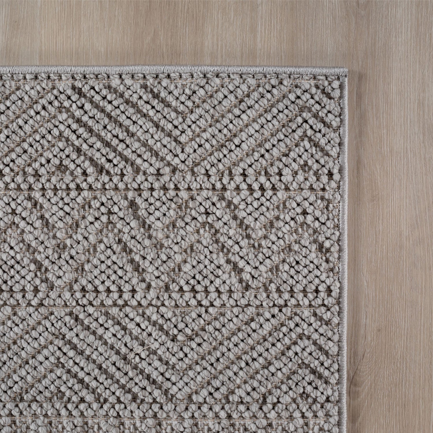 Hira 2202 grau, geflochtener weichflor Teppich, tolle Musterungen