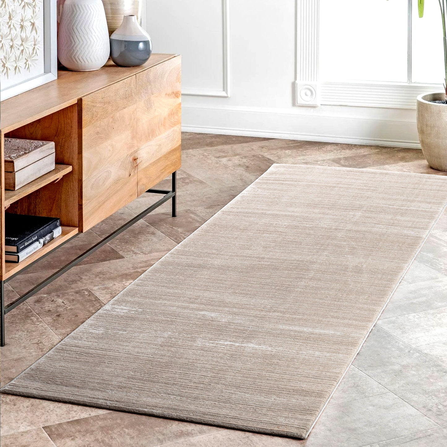 Lima 4050 hellgrau-beige hochqualitativer Moderner Designer Teppich