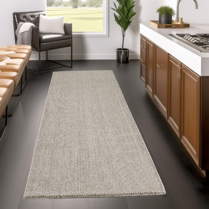 Lena 430 braun / Weichflor Teppich geflochten
