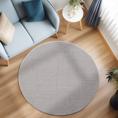 Lena 430 silber / Weichflor Teppich geflochten