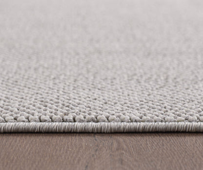 Lena 430 silber / Weichflor Teppich geflochten