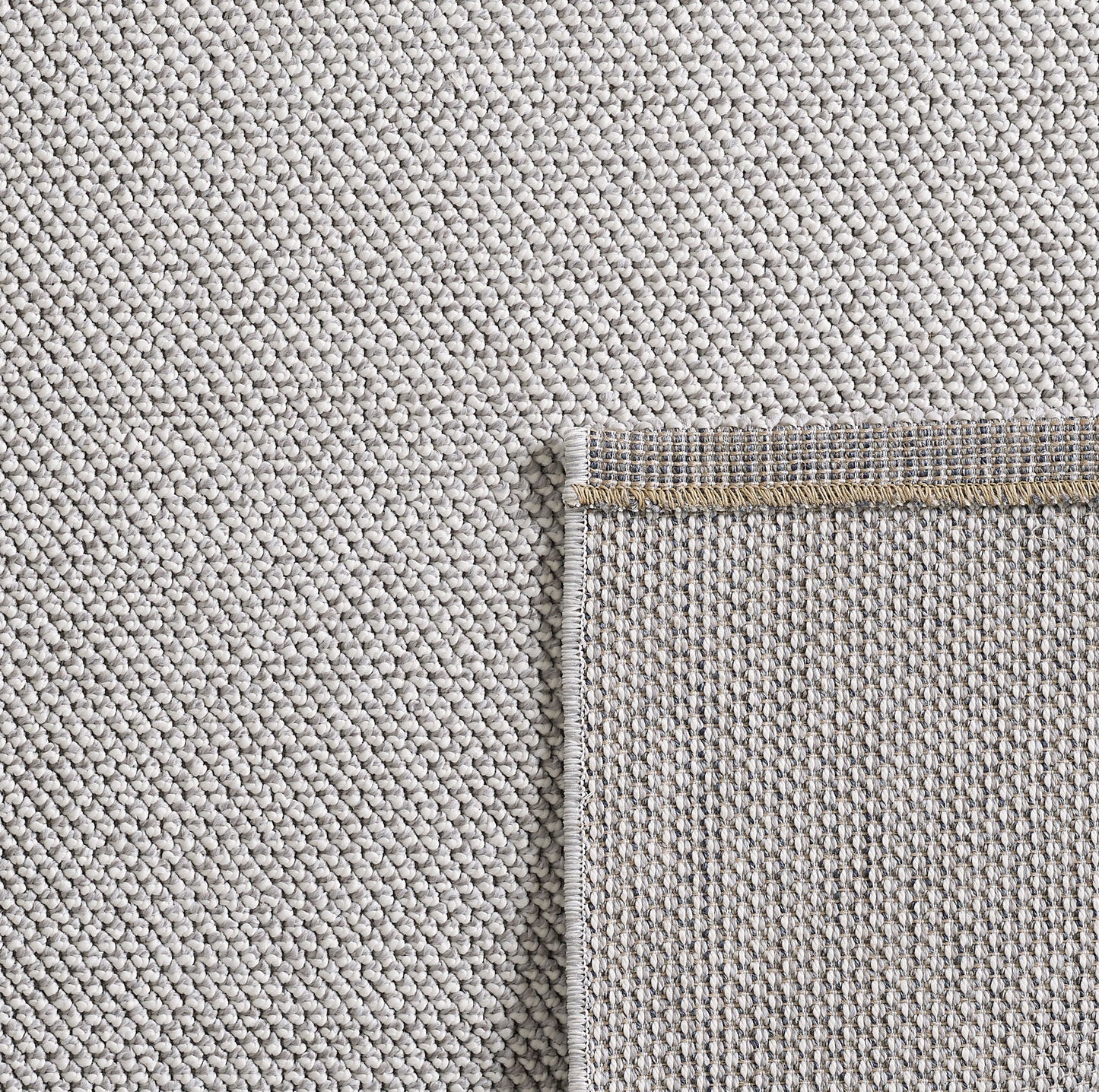 Lena 430 silber / Weichflor Teppich geflochten
