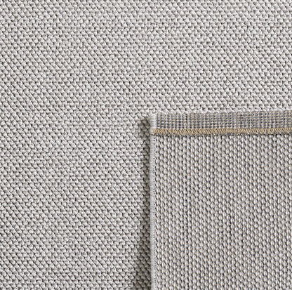 Lena 430 silber / Weichflor Teppich geflochten