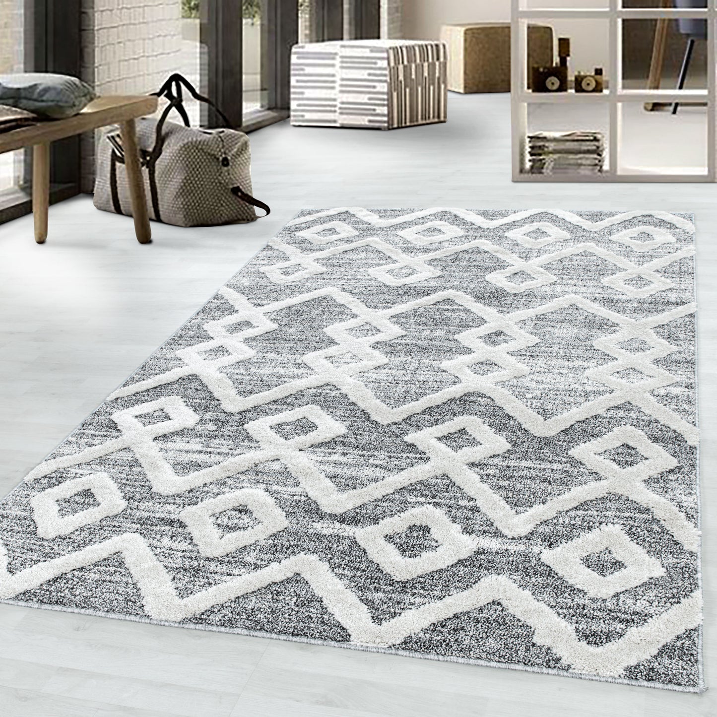 Pia 4704 grau hochwertiger moderner Designer Teppich