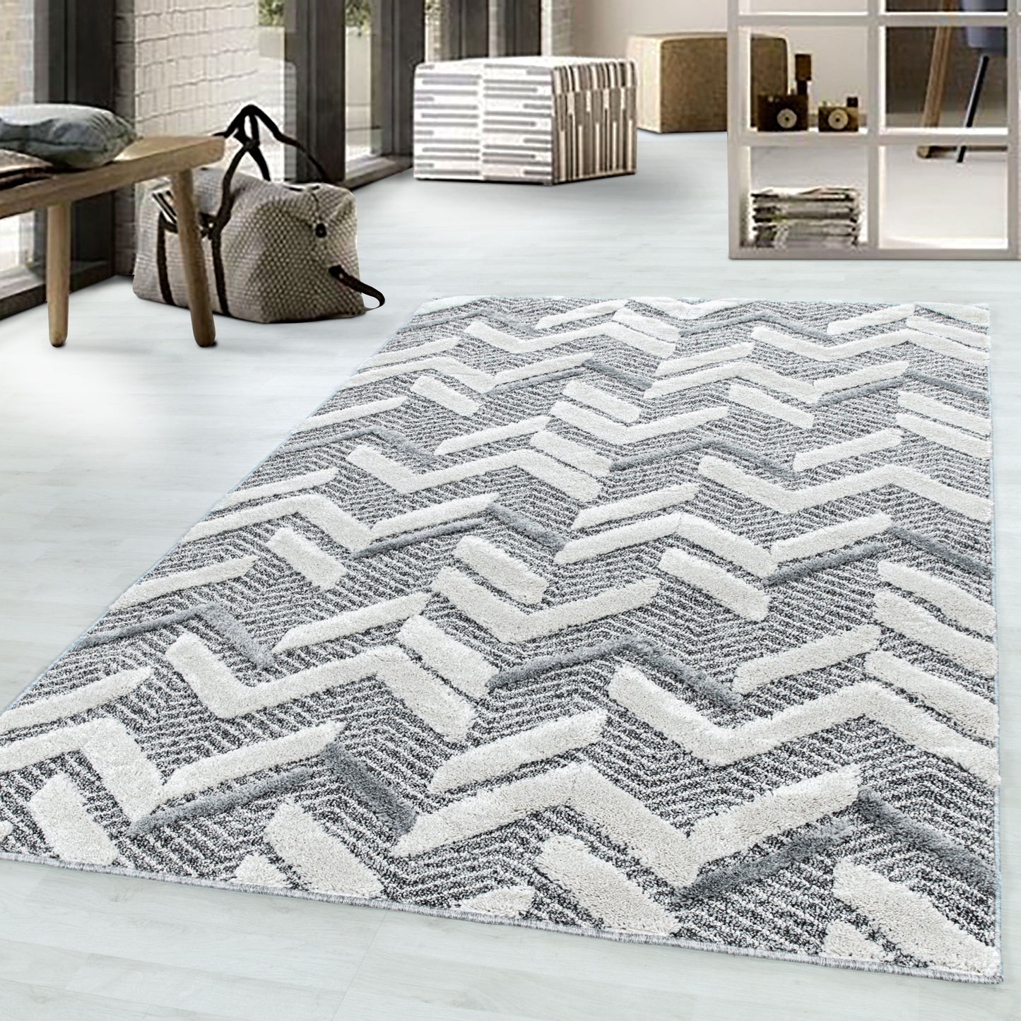 Pia 4705 grau hochwertiger moderner Designer Teppich