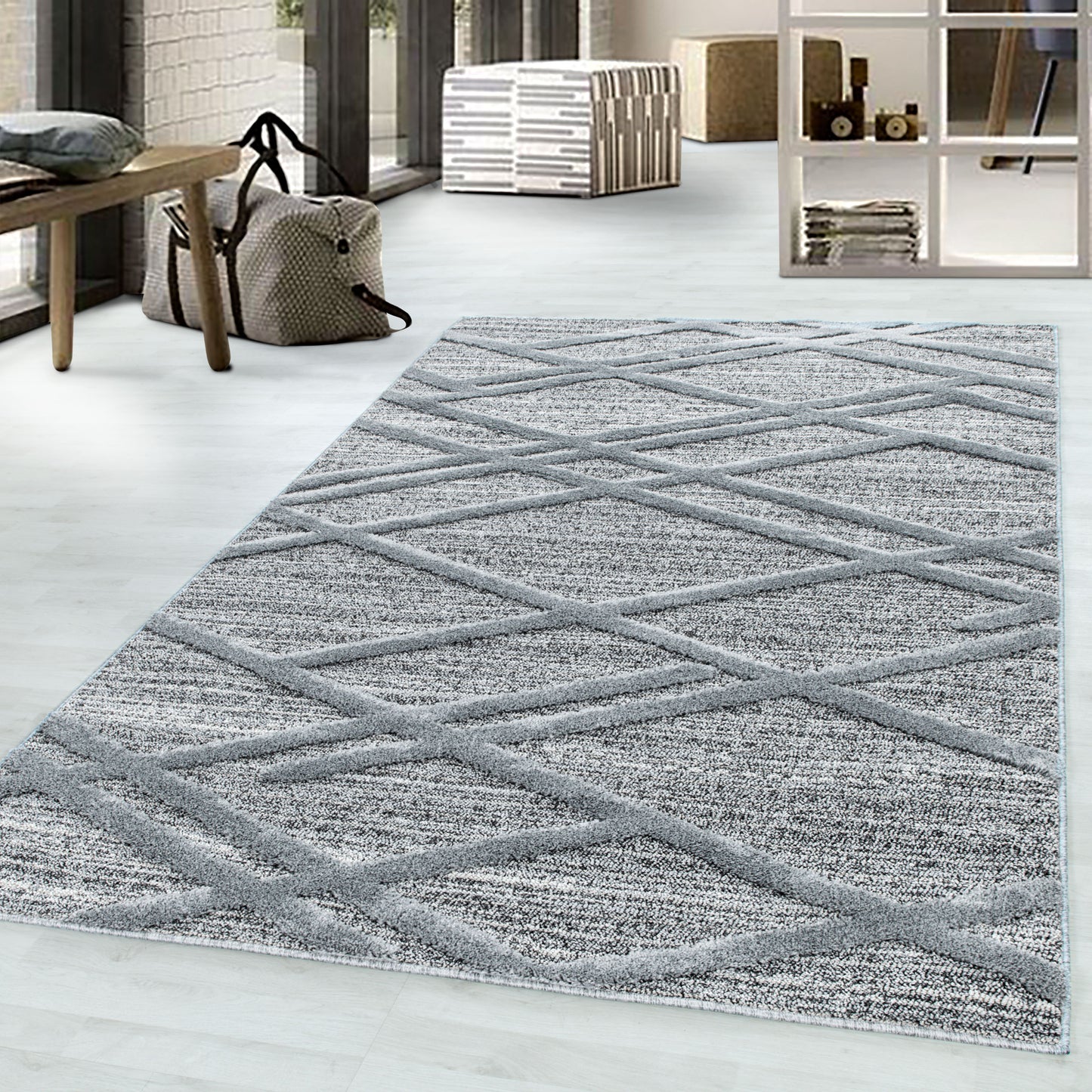 Pia 4706 grau hochwertiger moderner Designer Teppich