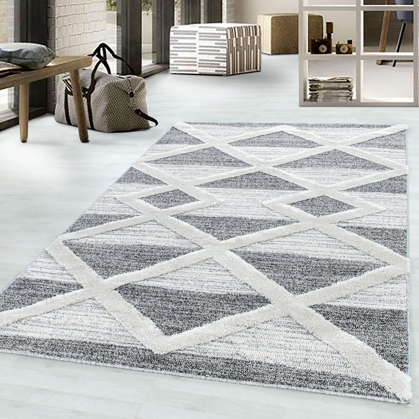 Pia 4709 grau hochwertiger moderner Designer Teppich