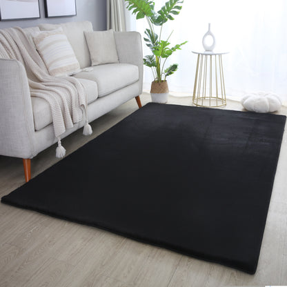 Cuddly 5100 black Plüsch Teppich einfarbig pflegeleicht