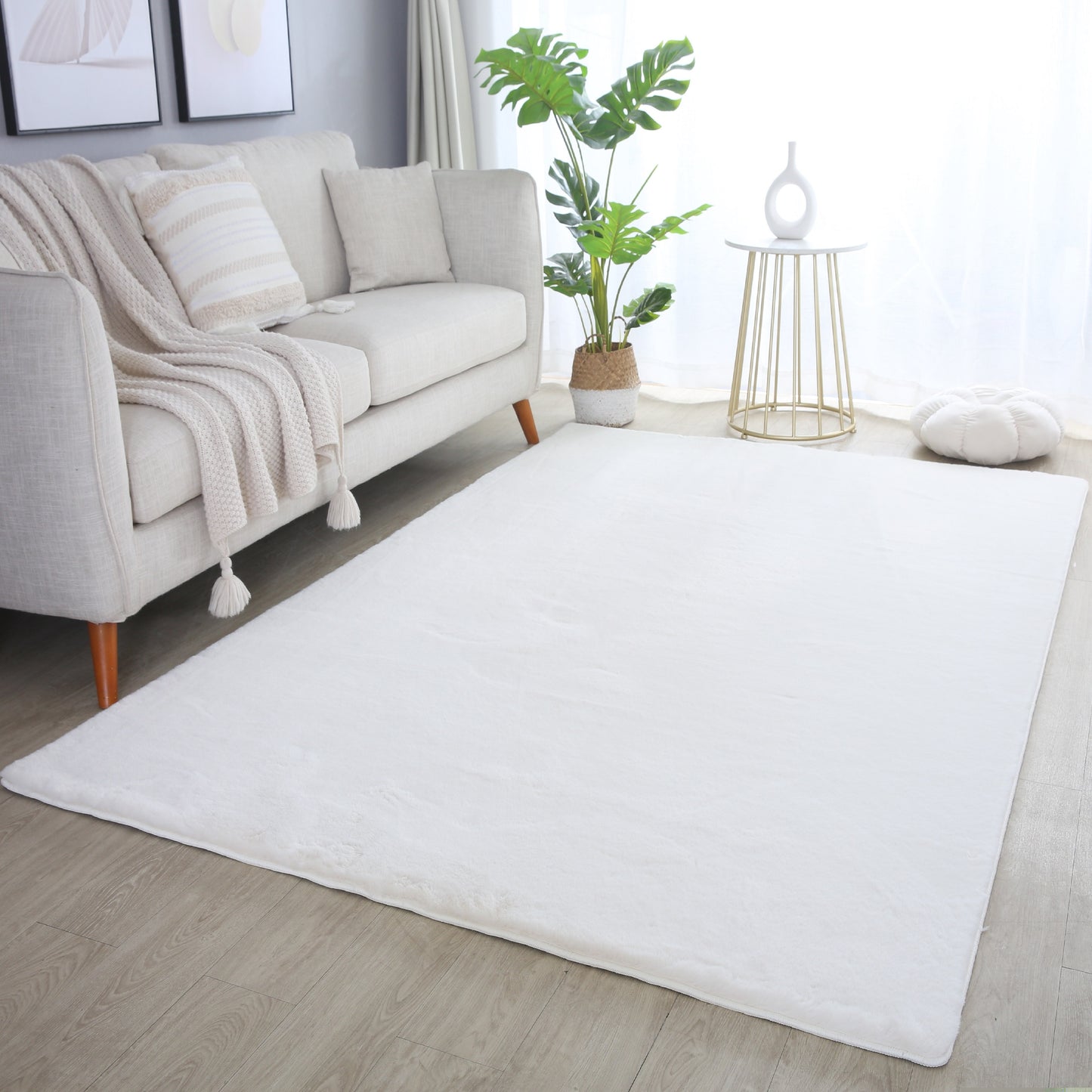 Cuddly 5100 creme Plüsch Teppich einfarbig pflegeleicht
