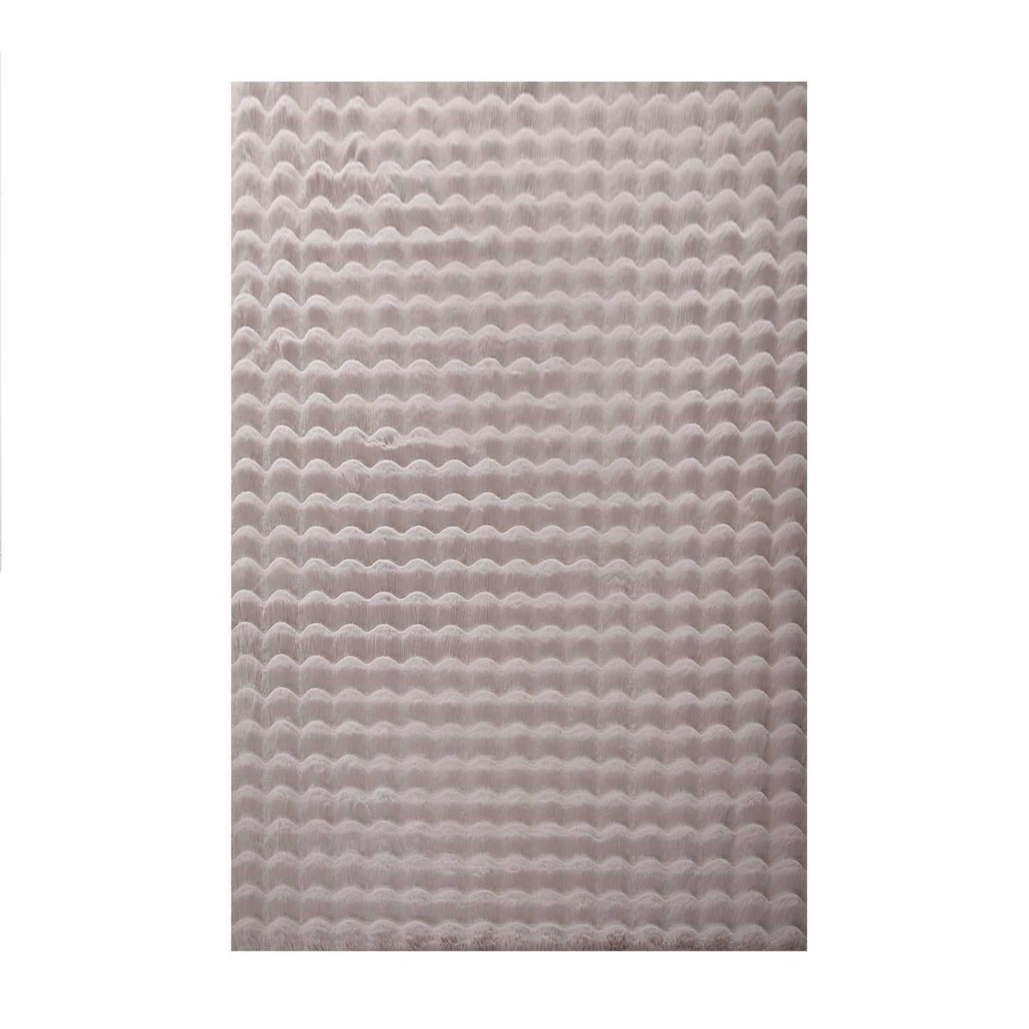 Amber 5110 beige / Plüschteppich kuschelig & weich / Wellenmuster