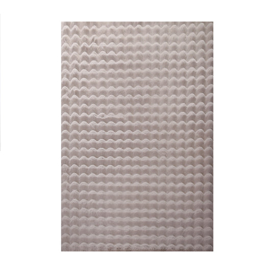 Amber 5110 beige / Plüschteppich kuschelig & weich / Wellenmuster