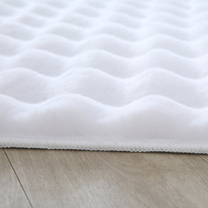 Amber 5110 creme / Plüschteppich kuschelig & weich / Wellenmuster