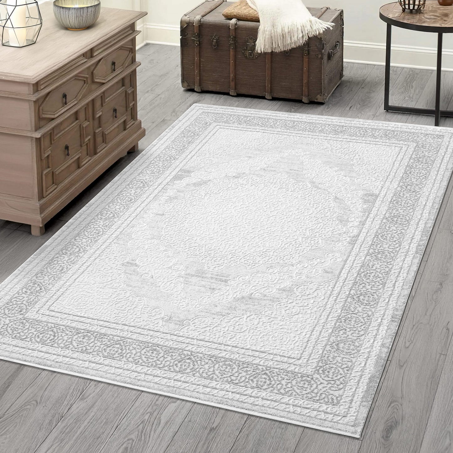 Art 209 grau klassicher Designer Teppich