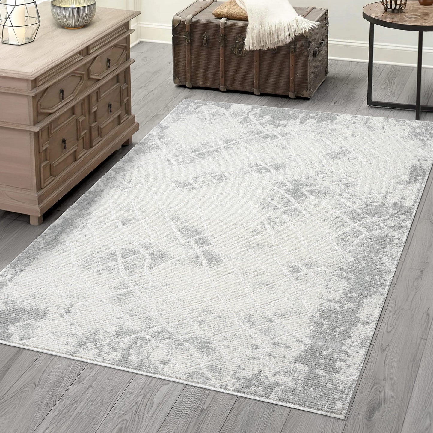 Art 215 grau klassicher Designer Teppich