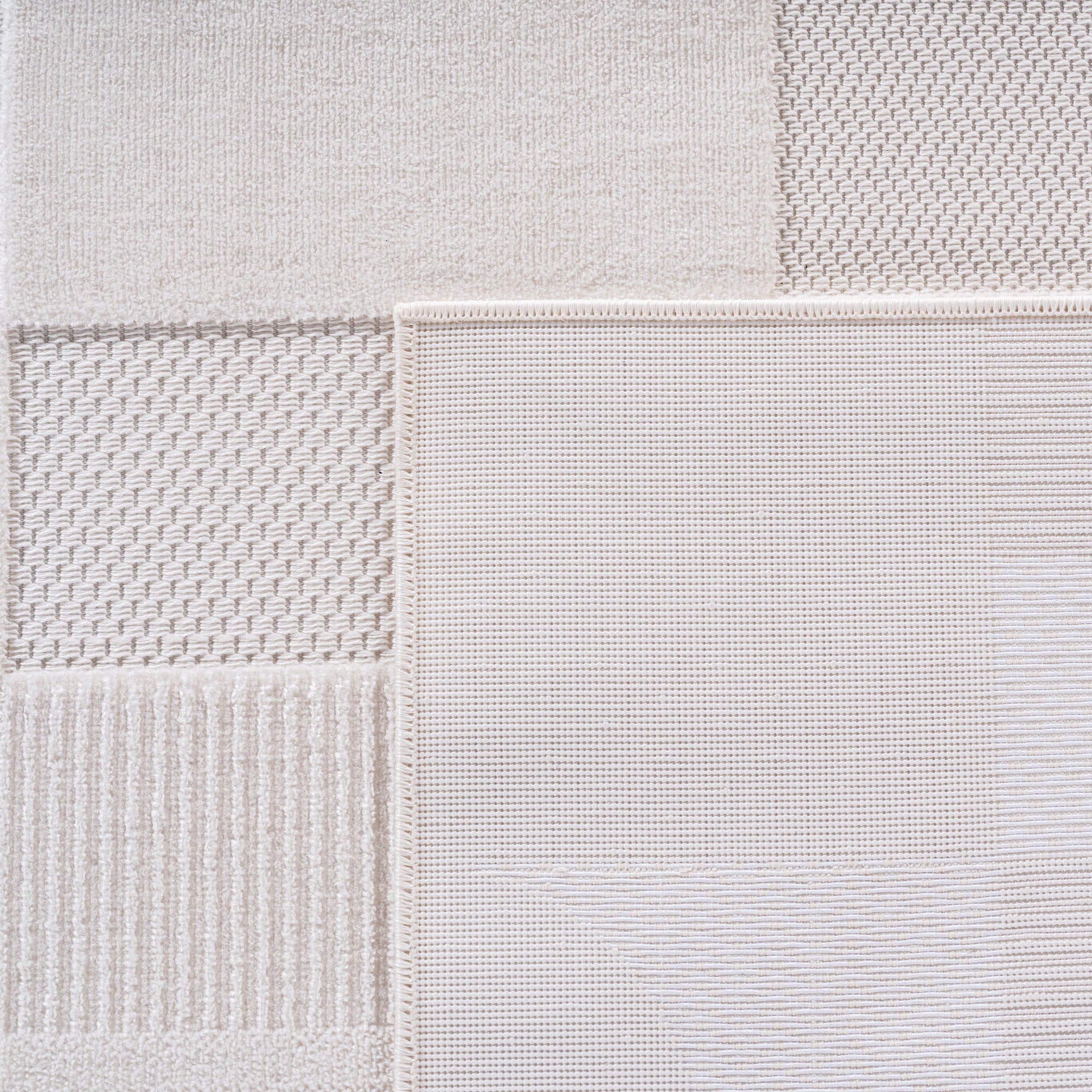 Desi 1651 creme Moderner Designer Teppich mit Hoch-Tief Strukturen