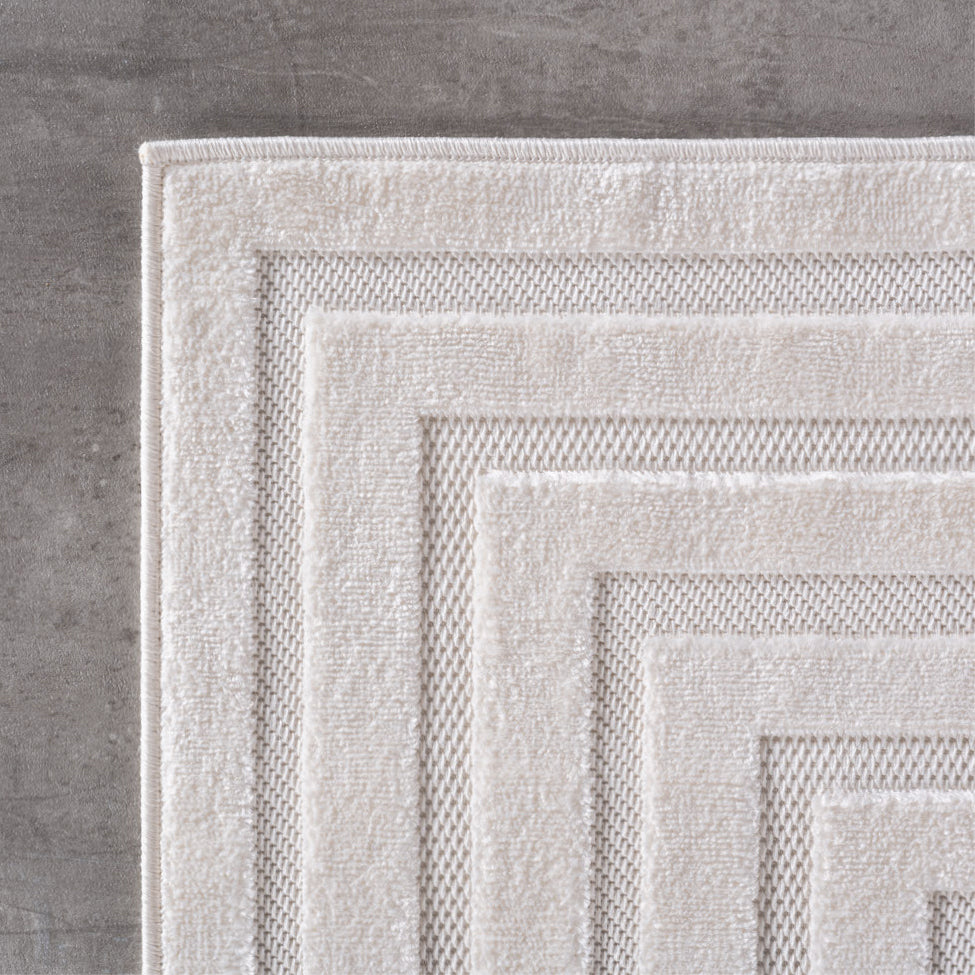 Desi 1653 creme Moderner Designer Teppich mit Hoch-Tief Strukturen