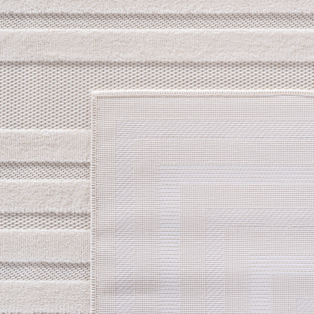 Desi 1653 creme Moderner Designer Teppich mit Hoch-Tief Strukturen