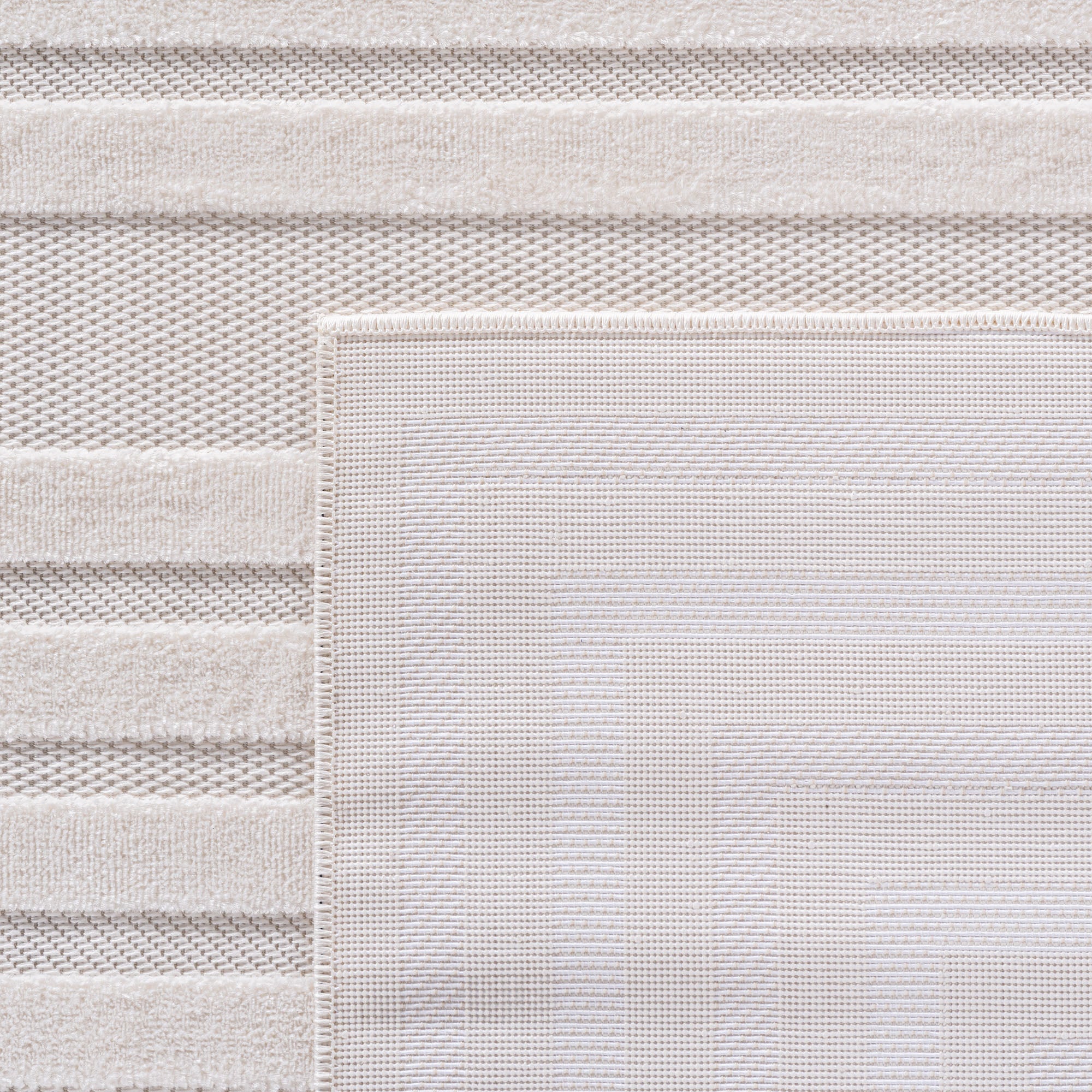 Desi 1653 creme Moderner Designer Teppich mit Hoch-Tief Strukturen