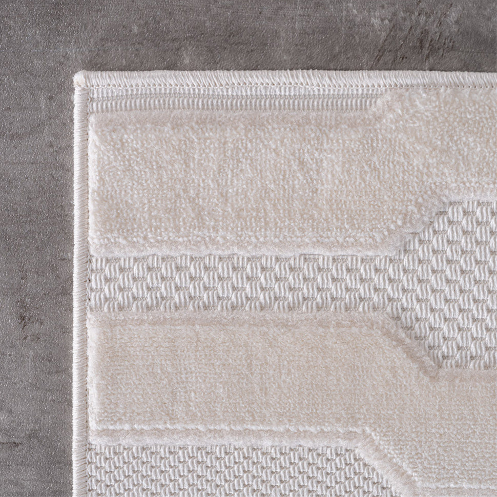 Desi 1654 creme Moderner Designer Teppich mit Hoch-Tief Strukturen