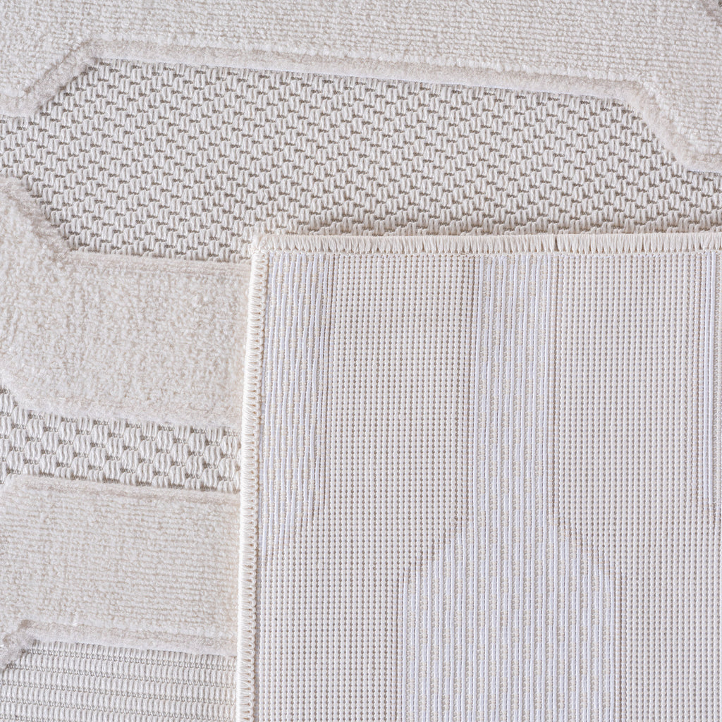 Desi 1654 creme Moderner Designer Teppich mit Hoch-Tief Strukturen