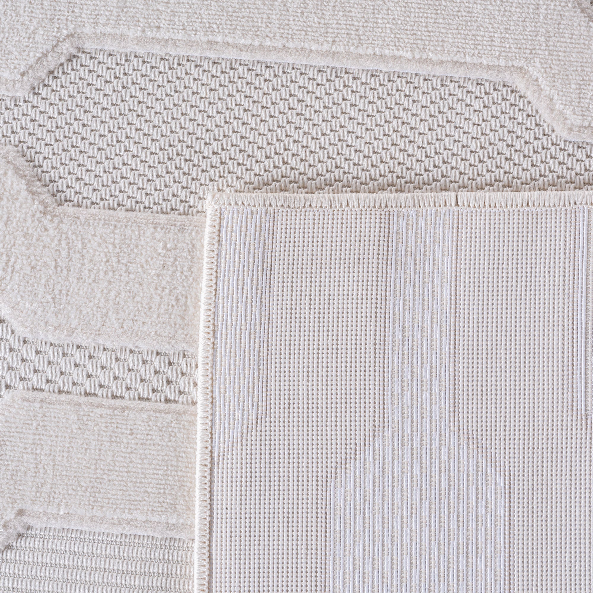 Desi 1654 creme Moderner Designer Teppich mit Hoch-Tief Strukturen