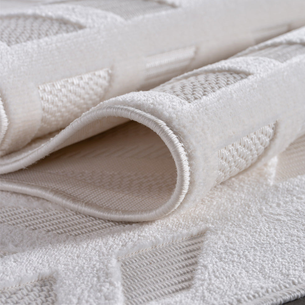 Desi 1655 creme Moderner Designer Teppich mit Hoch-Tief Strukturen